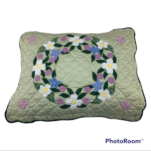 Glynda Turley Quilt FLORAL RING Pillow Sham Standard 1 Shabby Country Chic - Picture 1 of 7